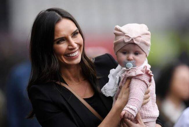Patricia Charlotte with her mother, Christine Lampard.
